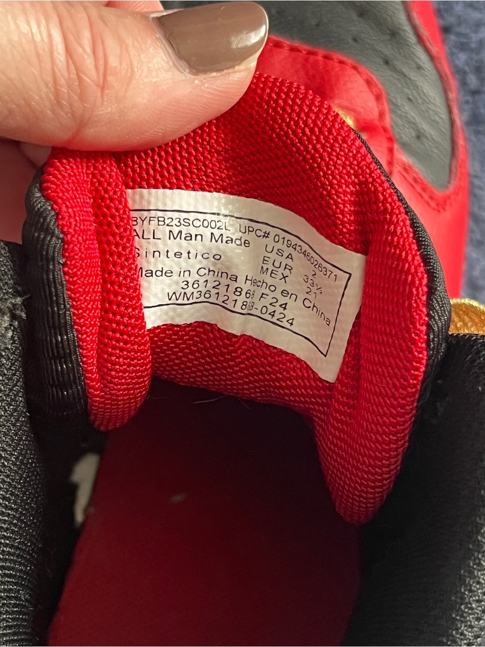 FUBU Kids Red, Black & Gold High-Top Sneakers - Picture 3 of 3